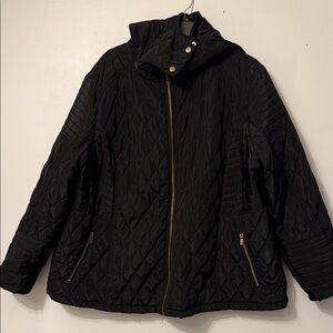Caribbean Joe Black Quilted Puffer Jacket